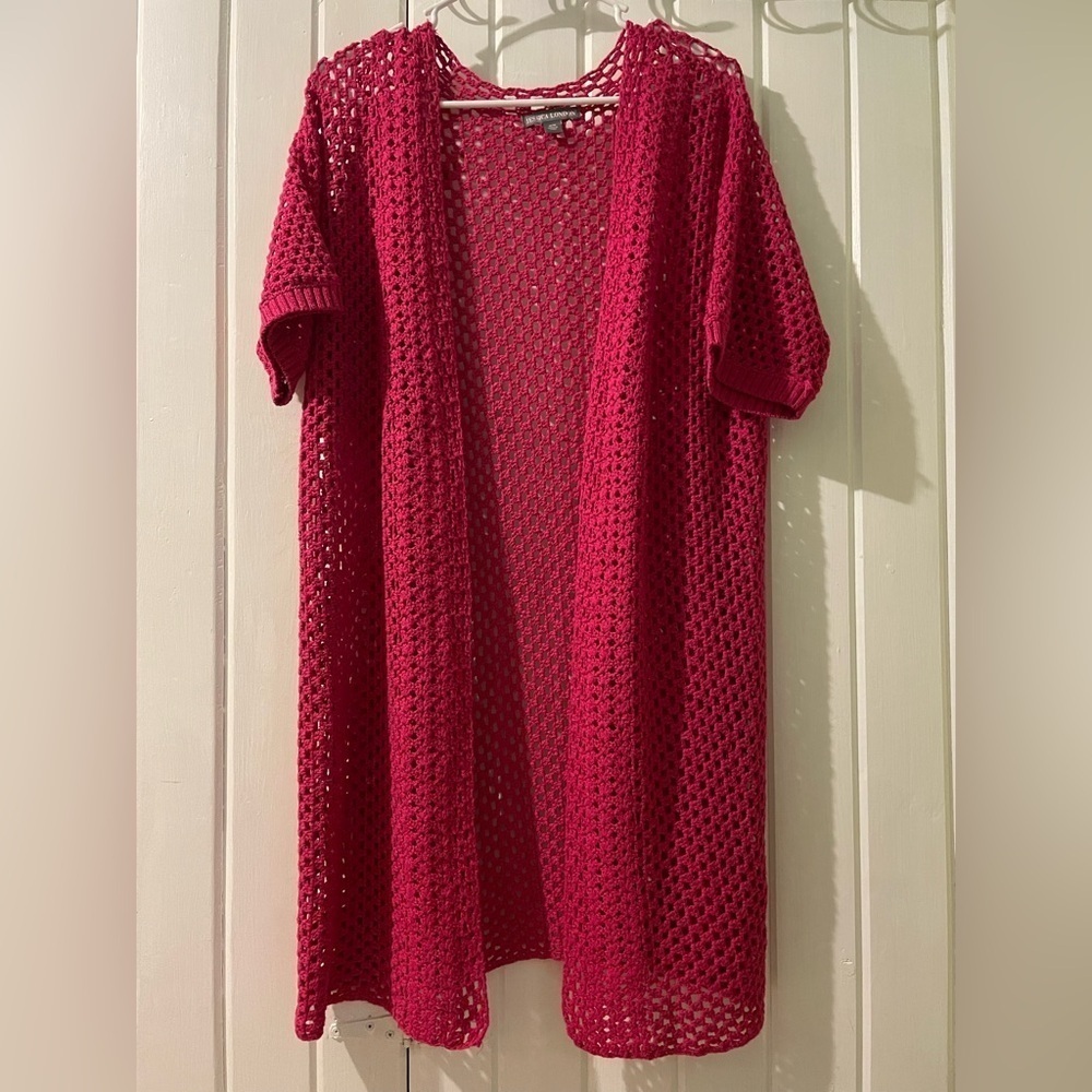 Jessica London crochet cardigan-size 14-16 EUC